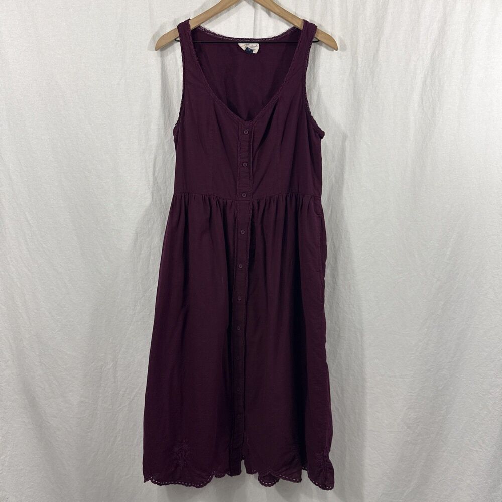 Universal Thread Womens Sz L Purple Embroidered Aline Midi Dress Cottagecore